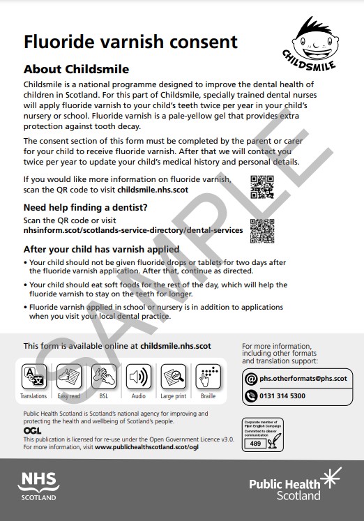 Fluoride Varnish form